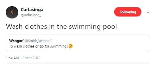 Carlasinga kalasinga following wash clothes in the swimming pool wangarí smirk_w