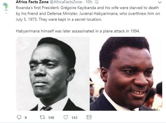 Africa facts zone africafactszone 10h rwanda first president grégoire kayibanda