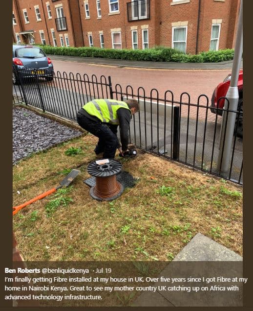 Ben roberts benliquidkenya jul 19 ym finally getting fibre installed at my house