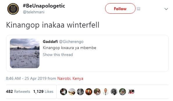 Beunapologetic telehmani follow kinangop inakaa winterfell gaddafi gicherengo ki