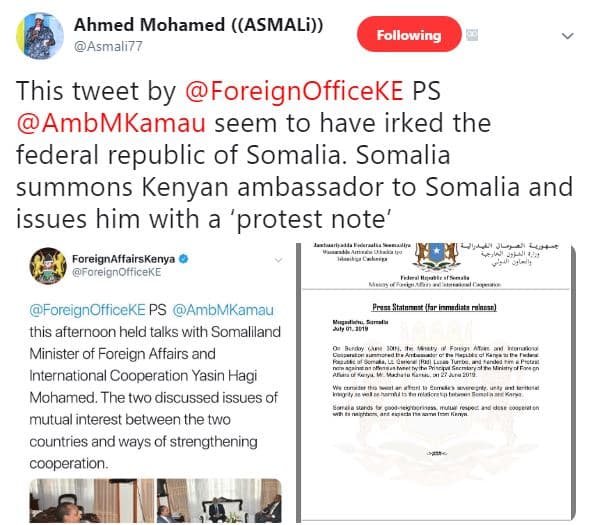 Ahmed mohamed asmali asmali77 following this tweet by foreignofficeke ps ambmkam