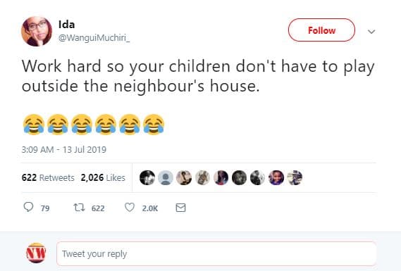 Ida wanguimuchiri _ follow work hard so your children don't have to play outside