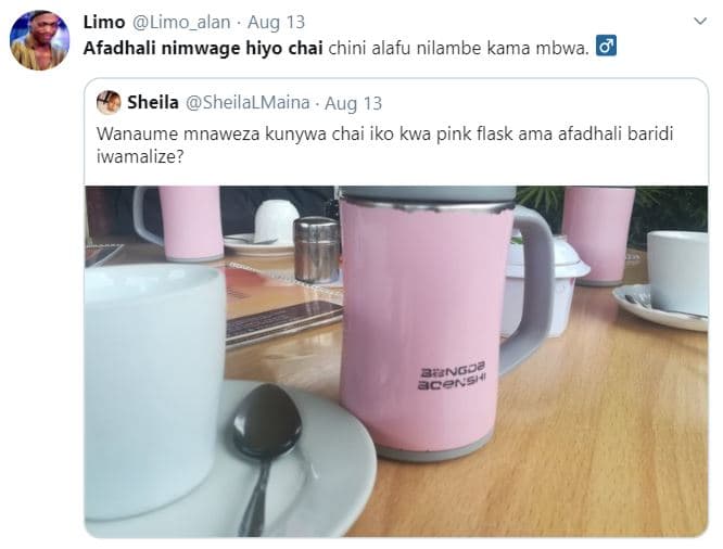 Limo limo_alan aug 13 afadhali nimwage hiyo chai chini alafu nilambe kama mbwa s