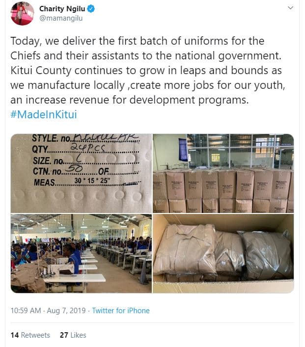 Charity ngilu mamangilu today, we deliver the first batch of uniforms for the ch