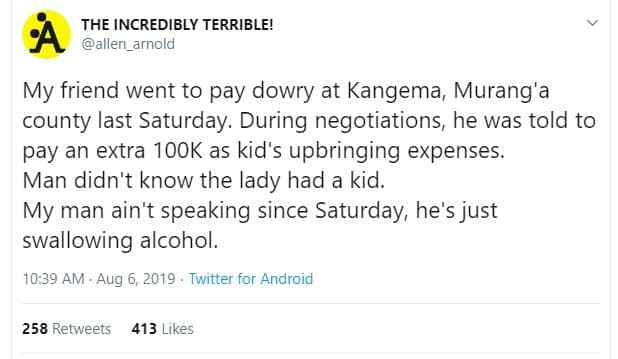 The incredibly terrible! allen_arnold my friend went to pay dowry at kangema, mu