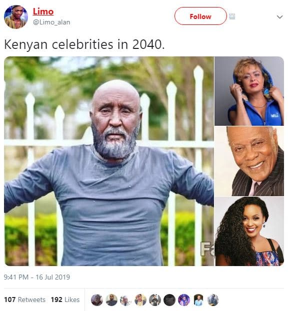 Limg limo_alan follow kenyan celebrities in . 9,41 pm 16 jul 107 retweets 192 li