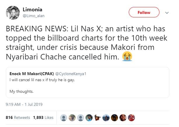 Limonia limo_alan follow breaking news lil nas x an artist who has topped the bi