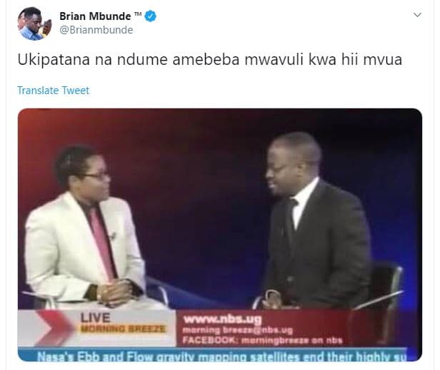Brian mbunde brianmbunde ukipatana na ndume amebeba mwavuli kwa hii mvua transla