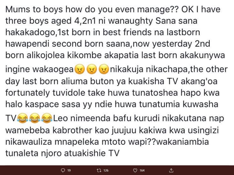 Mums to boys how do you even manage?? ok i have three boys aged 4,2n1 ni wanaugh