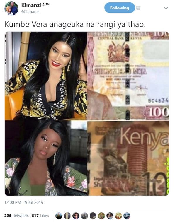 Kimanzi tm kimanzi _ following kumbe vera anageuka na rangi ya thao. bceejk 10 k