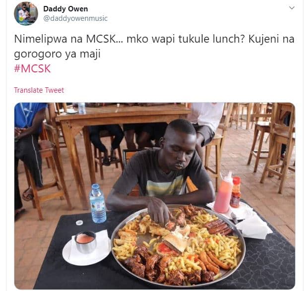 Daddy owen daddyowenmusic nimelipwa na mcsk. mko wapi tukule lunch? kujeni na go