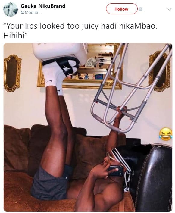 Geuka nikubrand morara_ follow 'your lips looked too juicy hadi nikambao. hihihi