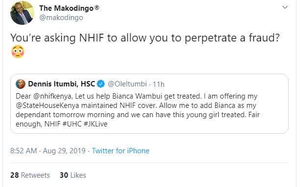 The makodingo makodingo you're asking nhif to allow you to perpetrate a fraud? d