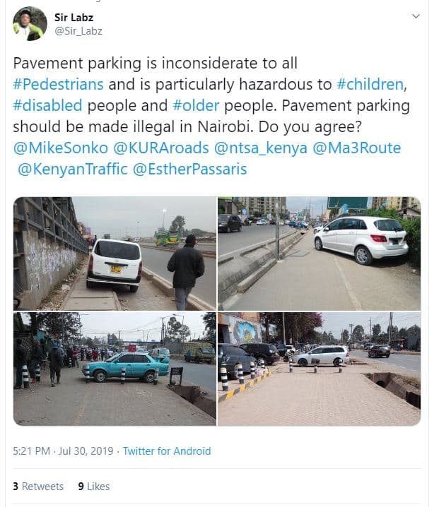 Sir labz sir_labz pavement parking is inconsiderate to all pedestrians and is pa