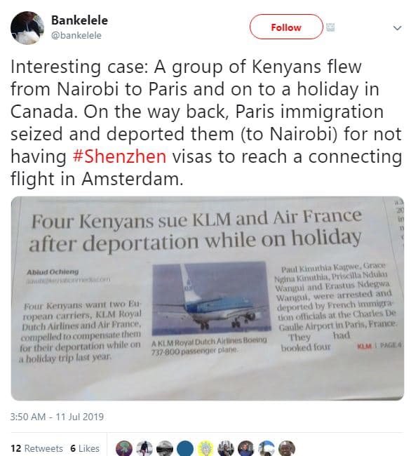 Bankelele bankelele follow interesting case group of kenyans flew from nairobi t