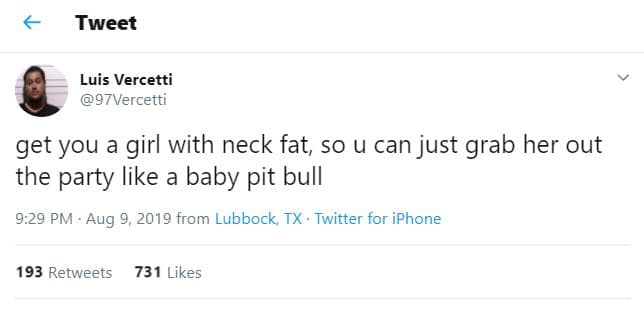 Tweet luis vercetti 97vercetti get you a girl with neck fat so u can just grab h