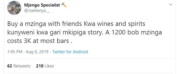 Mjengo specialist joekenya buy a mzinga with friends kwa wines and spirits kunyw