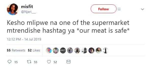 Misfit njeri follow kesho mlipwe na one of the supermarket mtrendishe hashtag ya