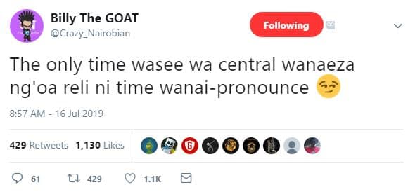 Billy the goat crazy_nairobian following the only time wasee wa central wanaeza