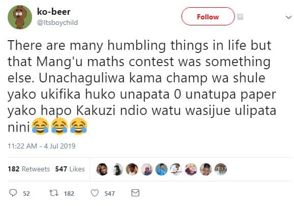 Kobeer itsboychild follow there are many humbling things in life but that mang'u