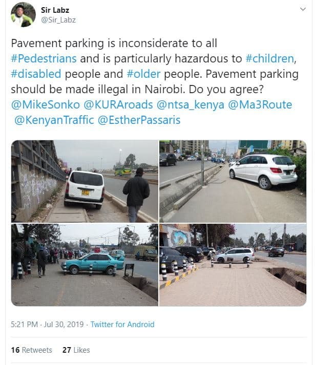 Sir labz sir_labz pavement parking is inconsiderate to all pedestrians and is pa