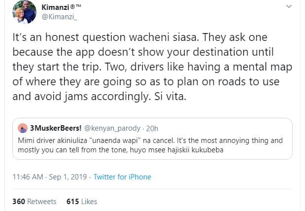 Kimanzi kimanzi _ it's an honest question wacheni siasa. they ask one because th