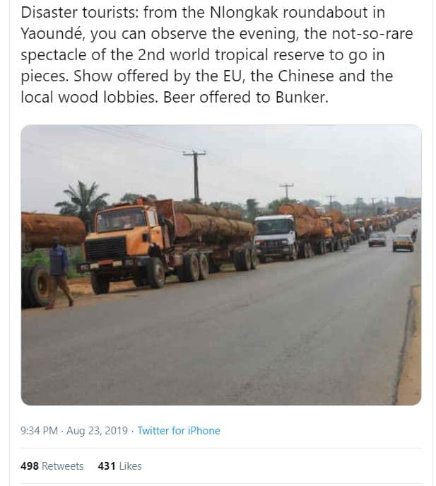 Disaster tourists from the nlongkak roundabout in yaoundé, you can observe the e