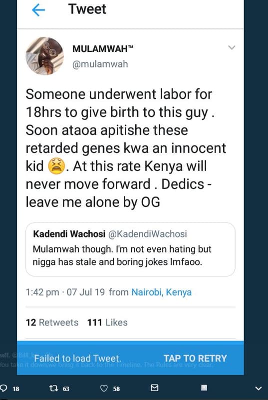 Tweet mulamwah mulamwah someone underwent labor for 18hrs to give birth to this