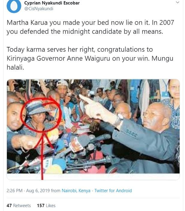 Cyprian nyakundi escobar cisnyakundi martha karua you made your bed now lie on i