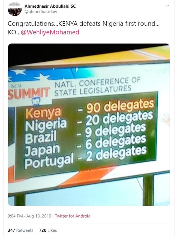 Ahmednasir abdullahi sc ahmednasirlaw congratulations.kenya defeats nigeria firs