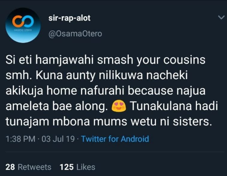Sirrapalot 00o oaro osamaotero si eti hamjawahi smash your cousins smh. kuna aun
