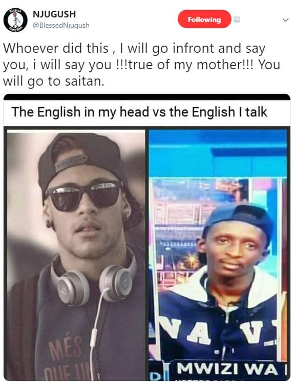 Njugush blessednjugush following whoever did this will go infront and say you, w