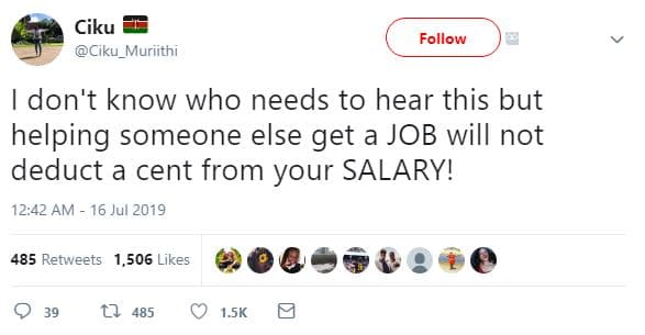 Ciku ciku_muriithi follow don't know who needs to hear this but helping someone