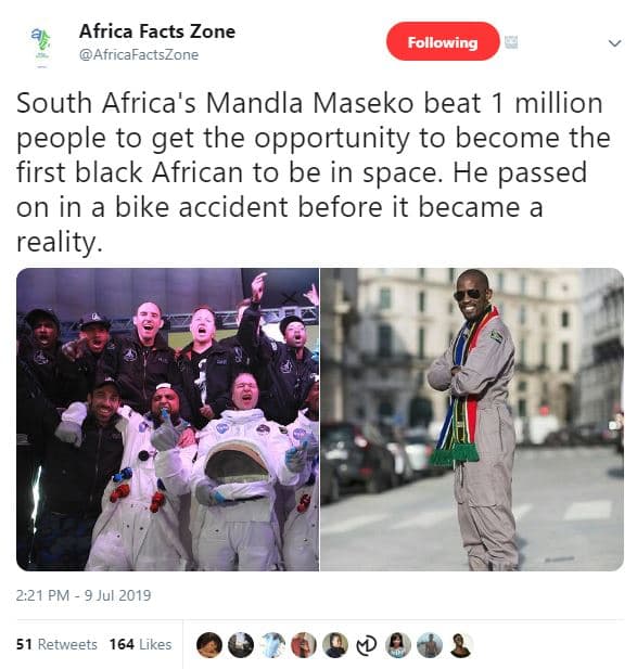 Africa facts zone africafactszone following south africa's mandla maseko beat mi