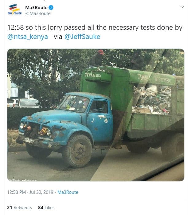 Ma3route oute ma3route 12.58 so this lorry passed all the necessary tests done b