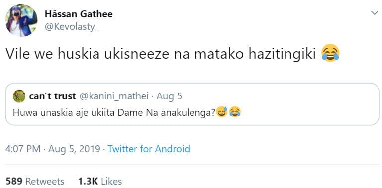 Hôssan gathee kevolasty _ vile we huskia ukisneeze na matako hazitingiki can't t