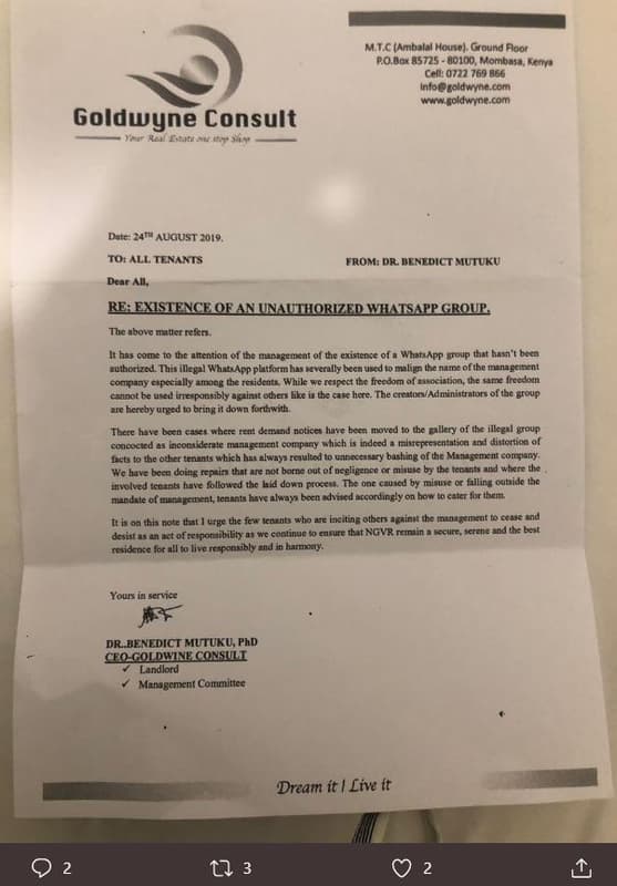 M,tcambalal housc ground floor pobar , mombasn, kenya cell 769 866 inforoldwyne