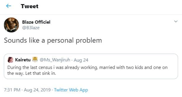Tweet blaze officiel b3laze sounds like a personal problem kairetu ms_wanjiruh a