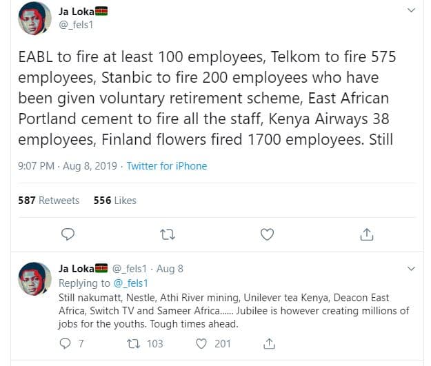 Ja loka fels1 eabl to fire at least 100 employees, telkom to fire 575 employees,