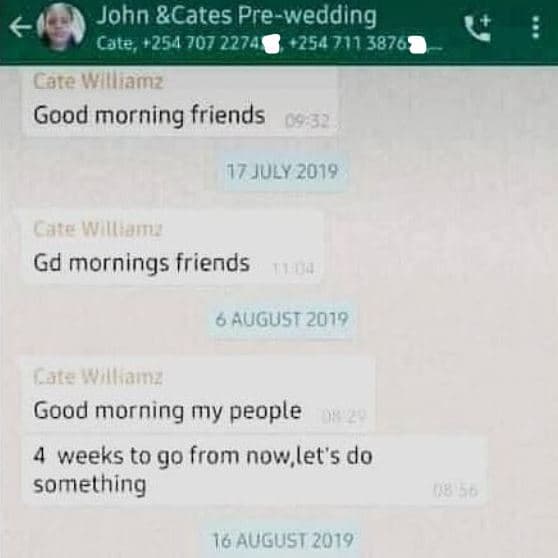 John cates prewedding cate, 254 707 711 cate wilhamz good morning friends c4 3?