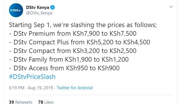 Dsb dstv kenya dstv_kenya starting sep 1, we're slashing the prices as follows d