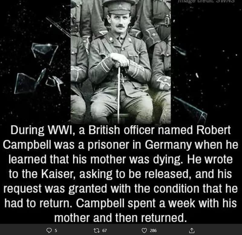 Osa during wwi, a british officer named robert campbell was a prisoner in german