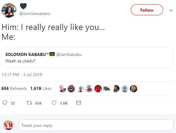 Follow sonniewaweru him really really like you. me solomon kababutie waah sa uta