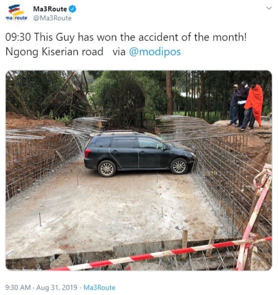 Ma3route route ma3route 09.30 this guy has won the accident of the month! ngong