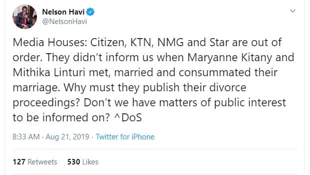 Nelson havi nelsonhavi media houses citizen ktn nmg and star are out of order. t