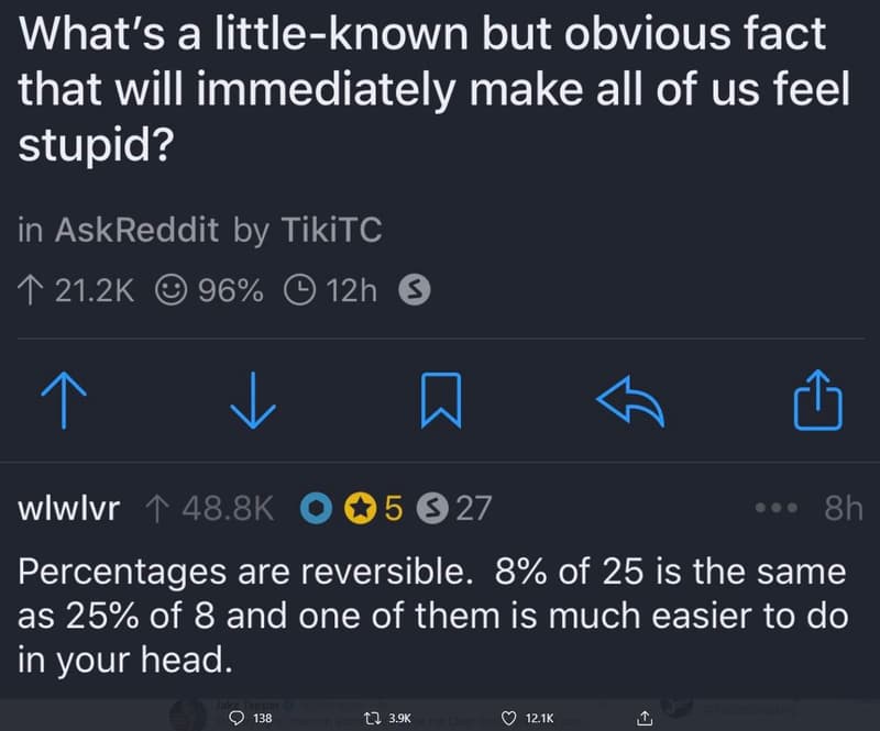 What's a littleknown but obvious fact that will immediately make all of us feel