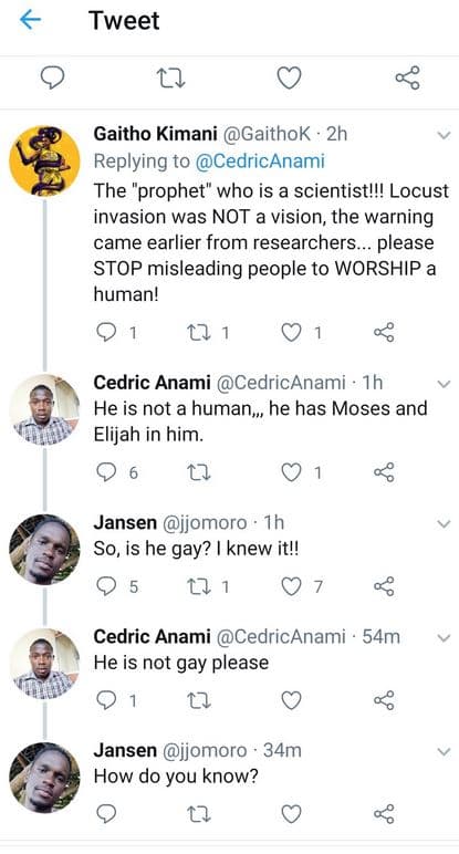 Tweet gaitho kimani gaithok 2h replying to cedricanami the prophet who is a scie