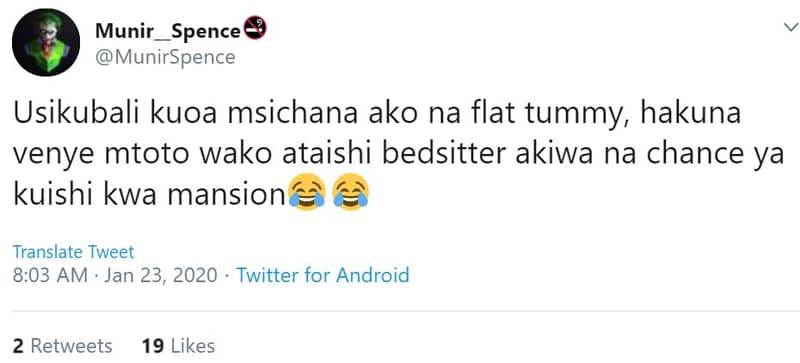 Munir spence munirspence usikubali kuoa msichana ako na flat tummy, hakuna venye