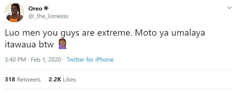 Oreo the_lionesss luo men you guys are extreme. moto ya umalaya itawaua btw 3.40