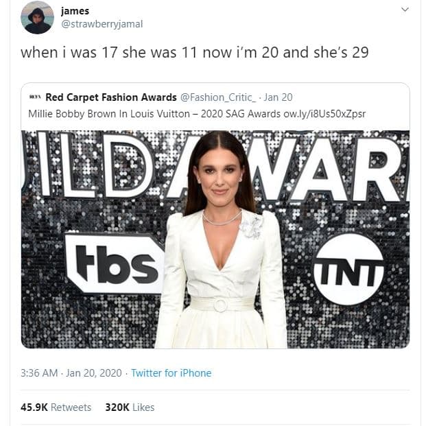 James strawberryjama when was 17 she was 11 now i'm 20 and she's 29 red carpet f